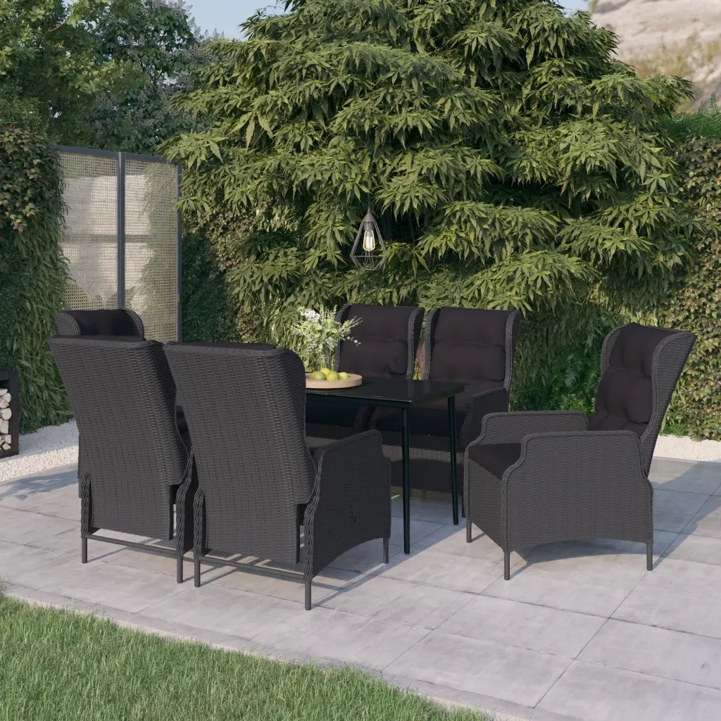 Set da Pranzo da Giardino 7 pz Grigio Scuro 3099658