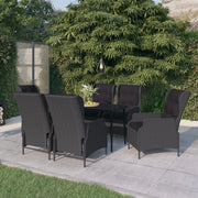 Set da Pranzo da Giardino 7 pz Grigio Scuro 3099658