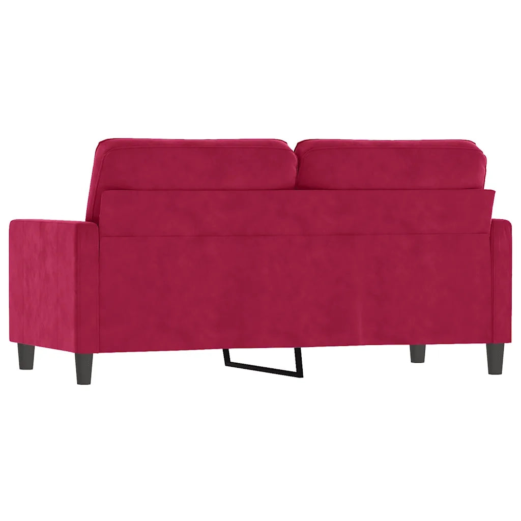 Divano a 2 Posti Rosso Vino 140 cm in Velluto 359203