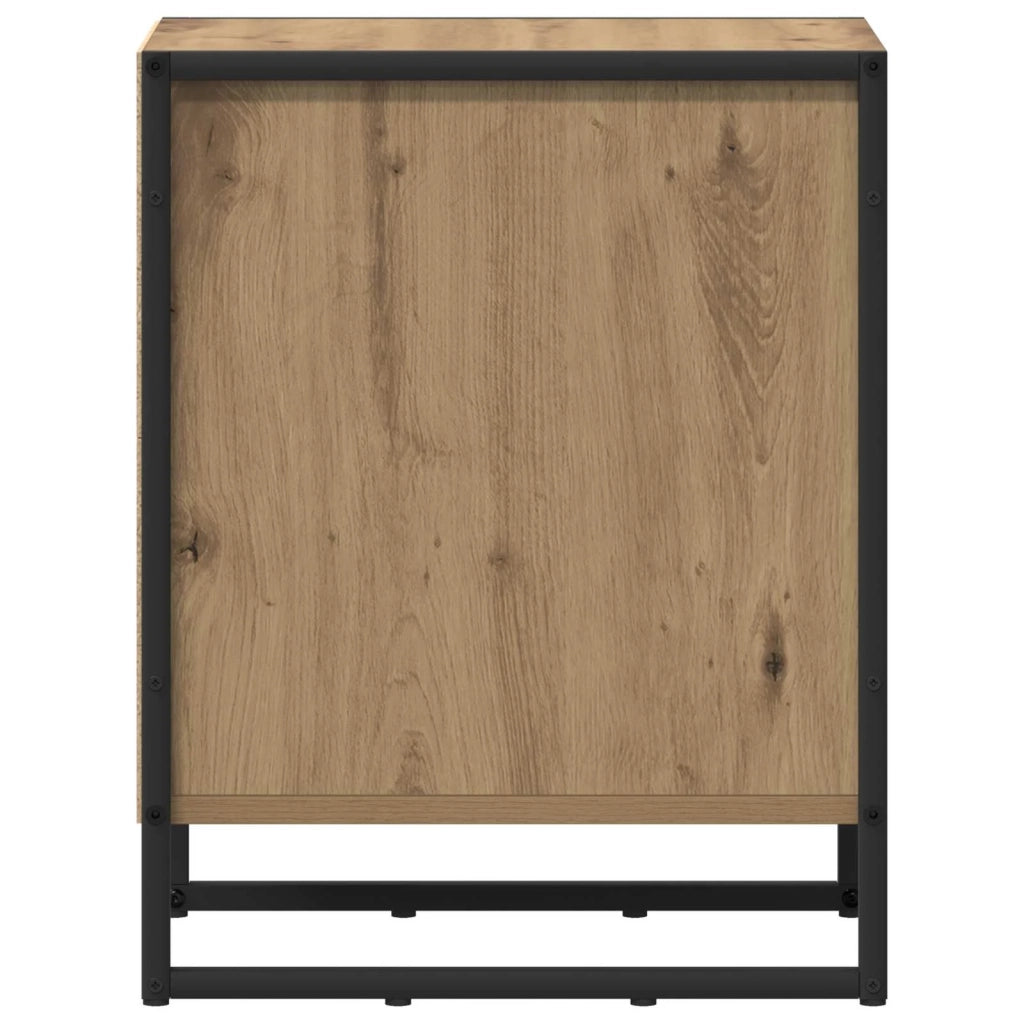 Set di 2 Comodini | Armadio da Notte | Mobiletto da notte Rovere Artigianale 39.5 x 30 x 50 cm