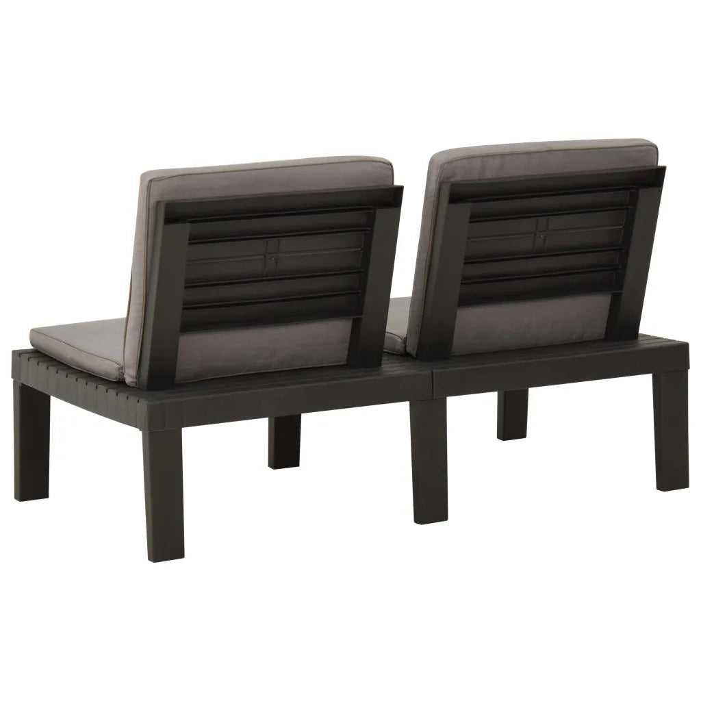 Set Divani da Giardino con Cuscini 3 pz | Set Salotto da Giardino in Plastica Grigio