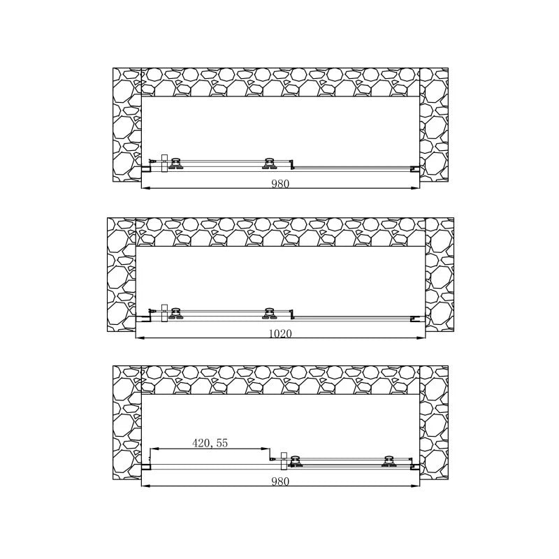 Porta Scorrevole 98-102x190h 6mm Cromato - Imperia
