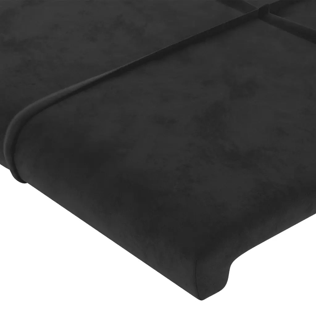 Testiera a LED Nera 103x16x118/128 cm in Velluto 3124092