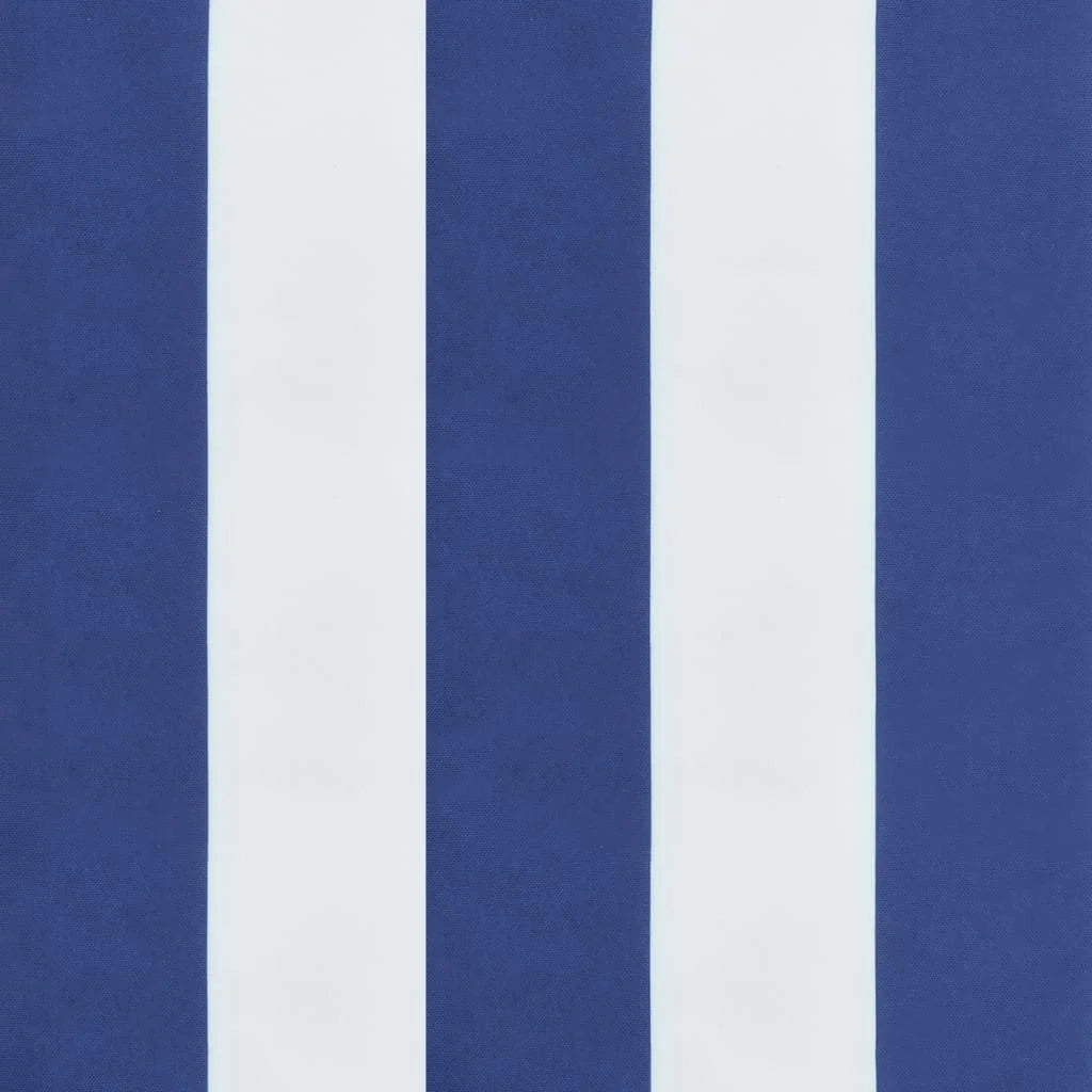 Cuscini Sedia Schienale Basso 2 pz a Righe Blu e Bianche Oxford 377716