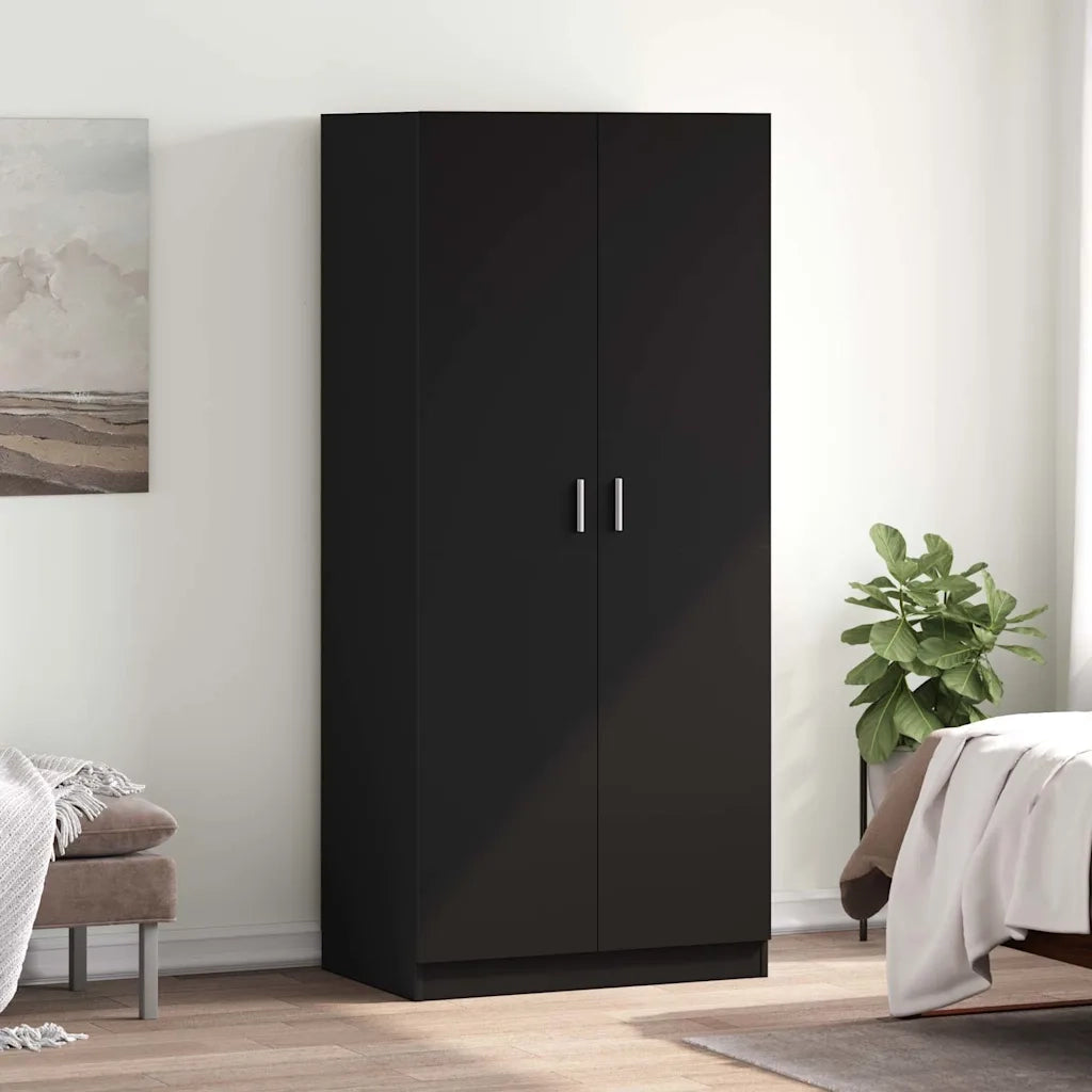 Armadio Nero 80x52x180 cm in Legno Multistrato