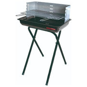 SandriGarden SG 47-28 Barbecue a Carbonella Piano Cottura 47x28 cm Griglia Cromata Cappa Antivento in Acciaio Inox