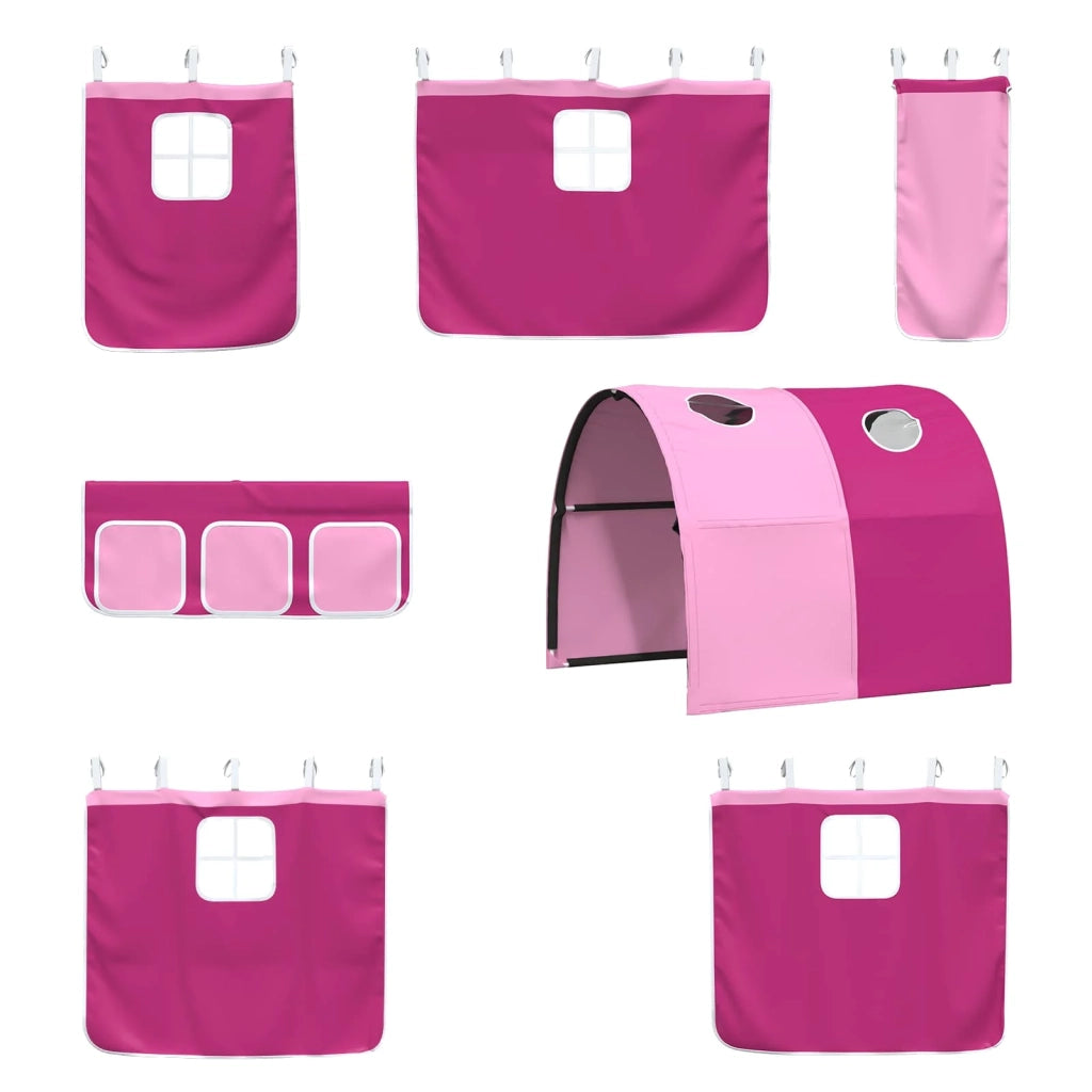 Struttura del letto loft per bambini-Giroletto per bambini Nero e rosa 100 x 190 cm 747677
