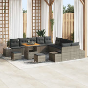 Set Divano da Giardino con cuscino 13 pcs Grigio polyrattan 3362843