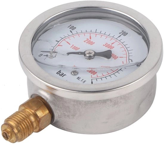 Manometro idraulico da 0 a 400 BAR - 63mm schermo - G1/4 connessione - manometro idraulico per uso professionale