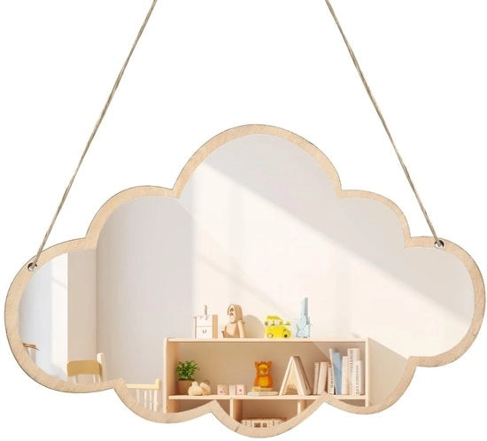 Specchio da Parete Leggero - Acquario - Decorazione per Camera da Bambino - Forma Cielo/Coniglio - Robusto e Sicuro - Dimensioni 25x38 cm / 38x25 cm - Specchio Decorativo