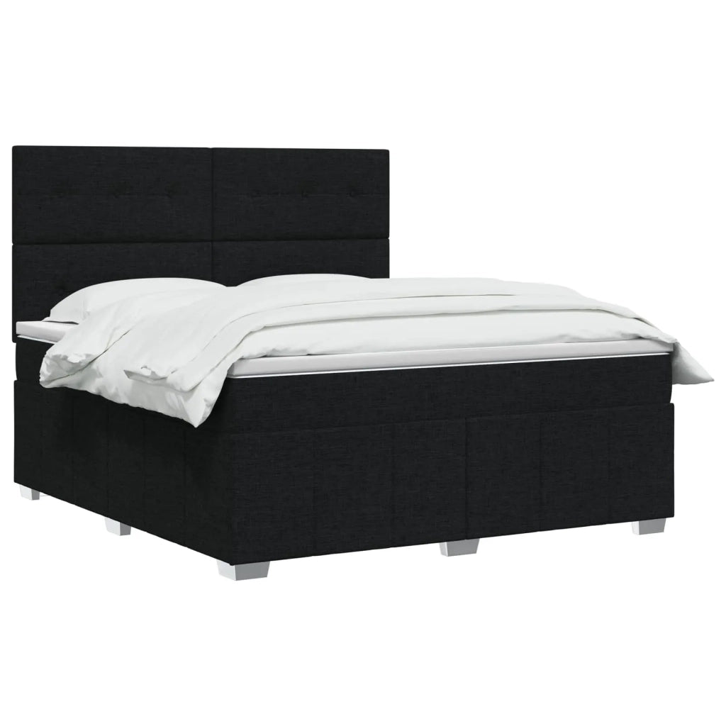 Letto box spring con materasso Nero 180 x 200 cm Tessuto 3454199