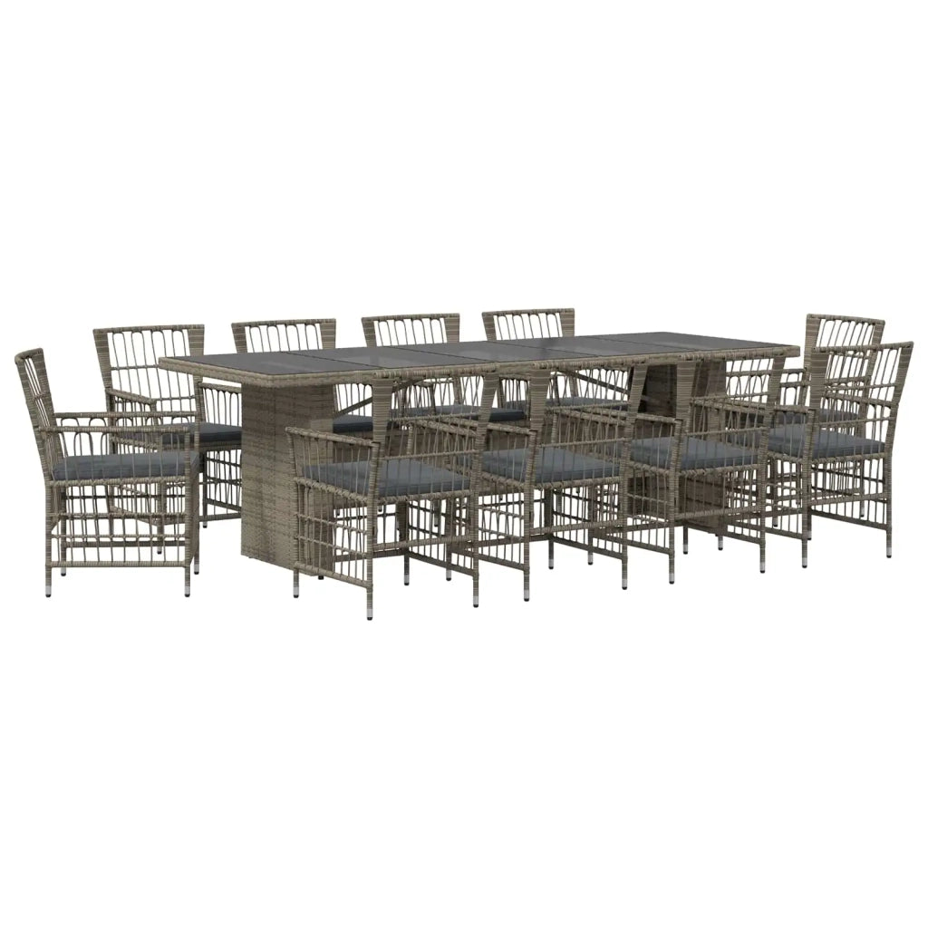 Set da pranzo per esterni 11 pz Grigio polyrattan 3448947