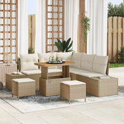 Set Divano da Giardino con cuscino 8 pcs Beige polyrattan 3362786