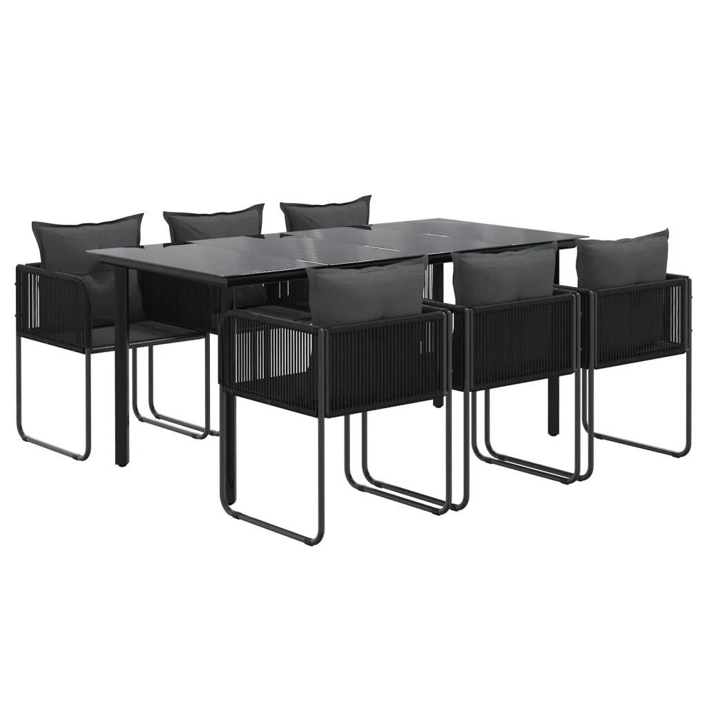 Set da Pranzo da Giardino 7 pz Nero 3156497