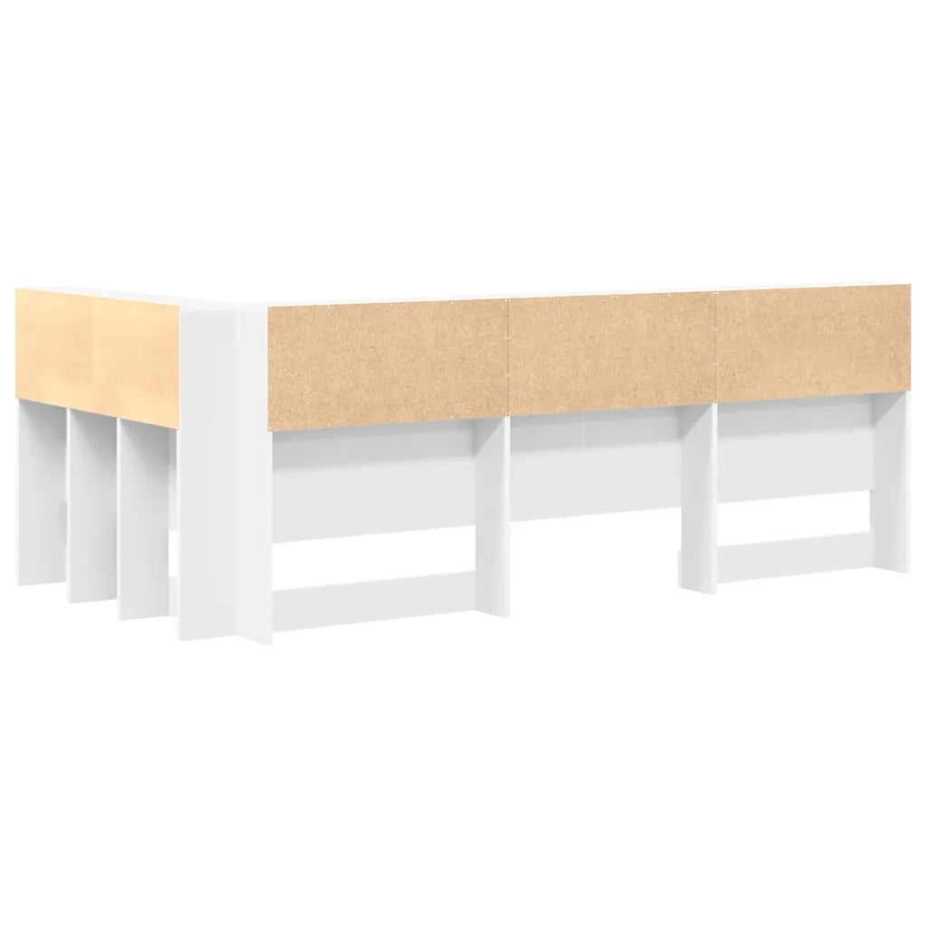 Testata contenitore con testiera Bianco 90 cm Legno multistrato 3335517