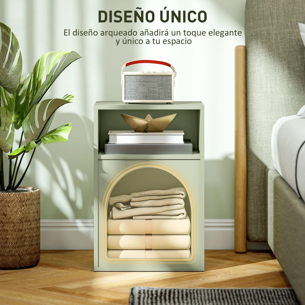 Comodino con 2 compartimenti aperti ¨C Xylo ¨C Verde 40x30x60 cm