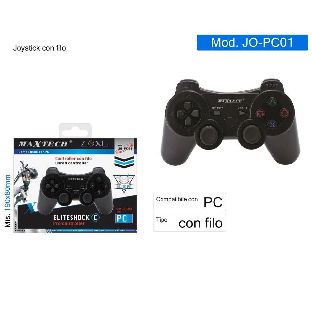 Trade Shop - Joystick Usb Per Pc Con Filo Joypad Analogico Per Pc / Computer Maxtech Jo-pc01 -
