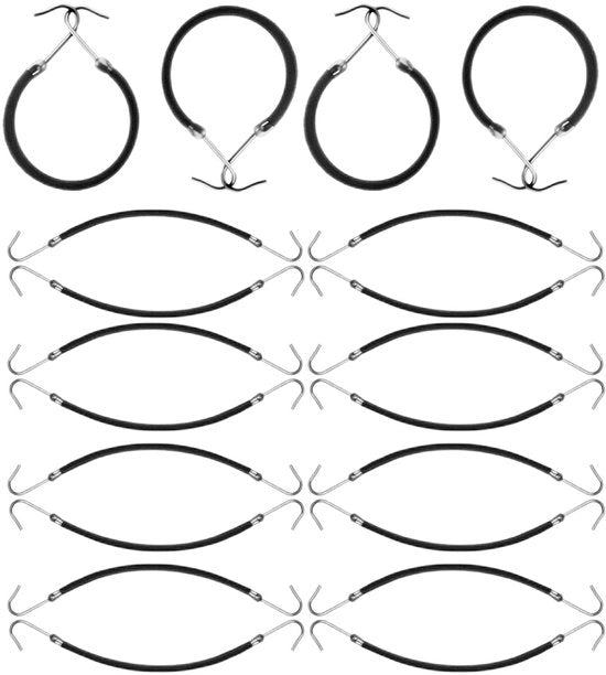 Fili di allacciatura elastici per cavalli - Duraturo e facile da utilizzare - Set da 20 - Nero