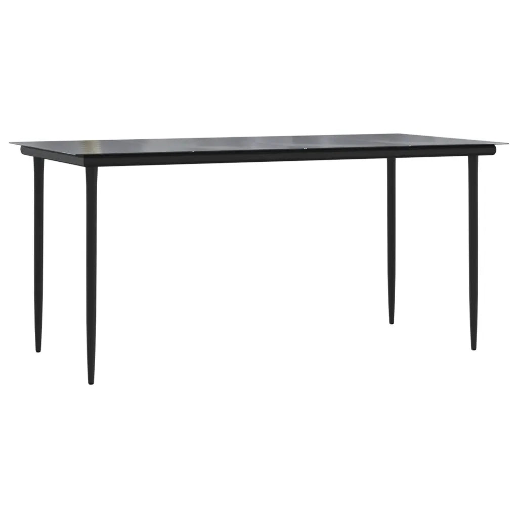 Set da Pranzo da Giardino 5 pz Nero con Cuscini in Polyrattan 3212085