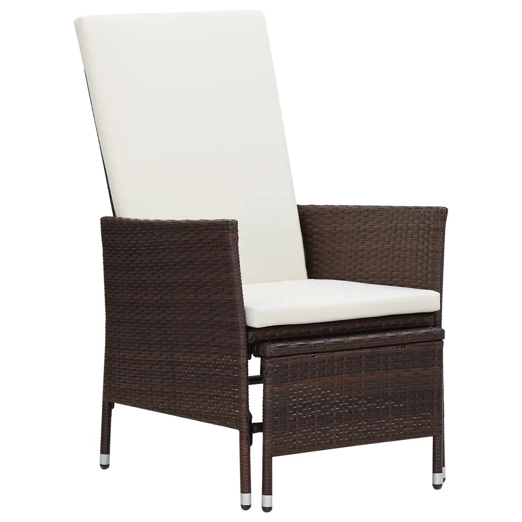 Set Divani da Giardino 2 pz con Cuscini in Polyrattan Marrone 310232