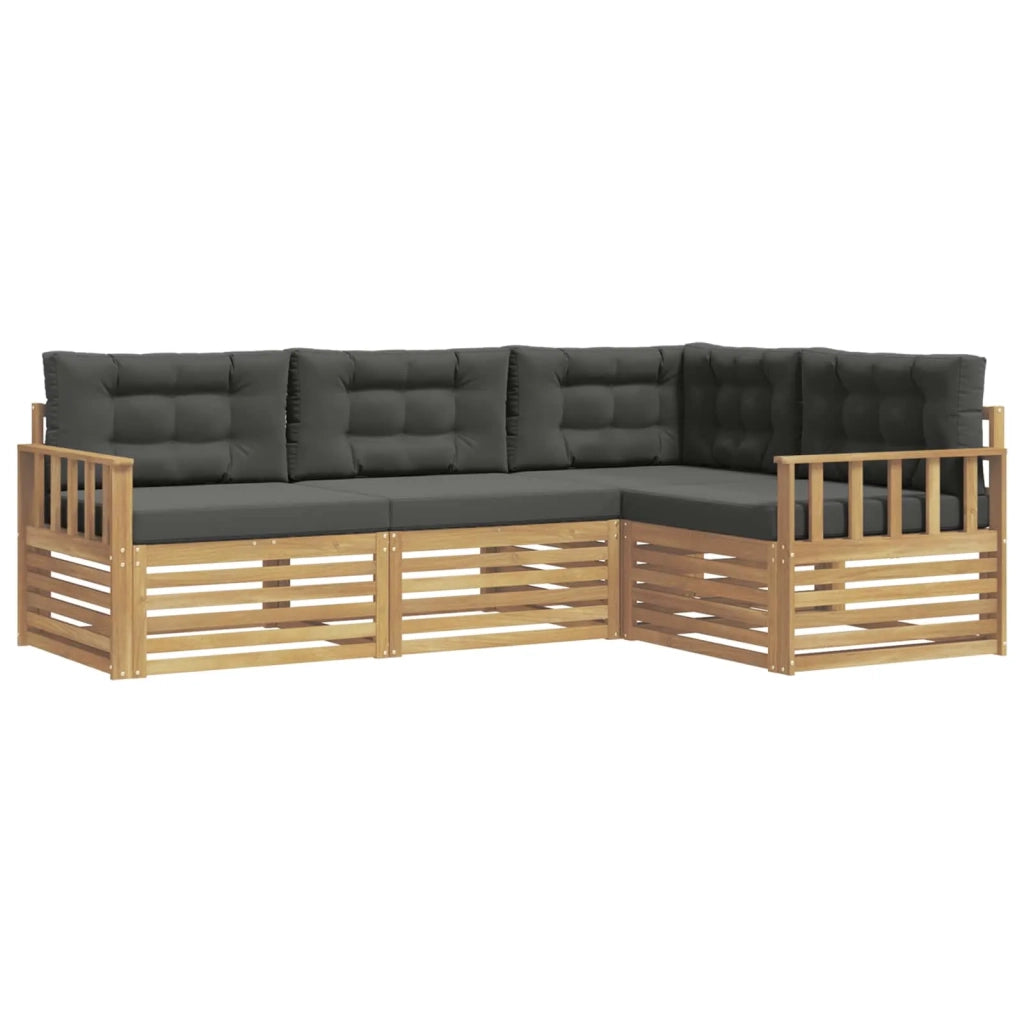 Set di divani da esterno 5 pz Bianco e Antracite Poliestere 3390397