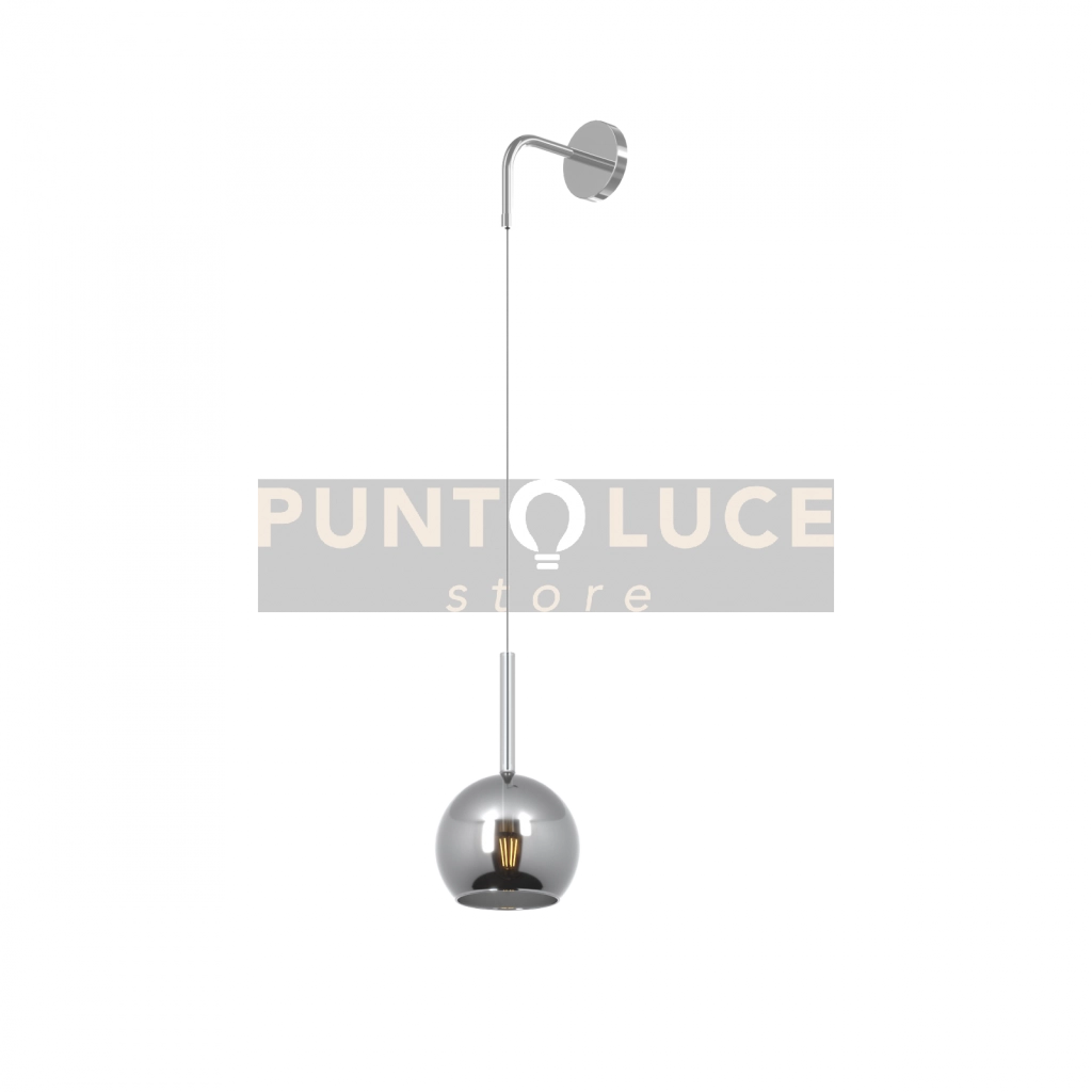 APPLIQUE CROMO 1 LUCE PICCOLA VETRO CROMO 1155CR-A-CR