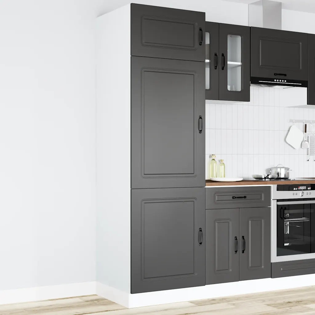 Armadio da Cucina Kalmar Nero in Legno Multistrato 853628