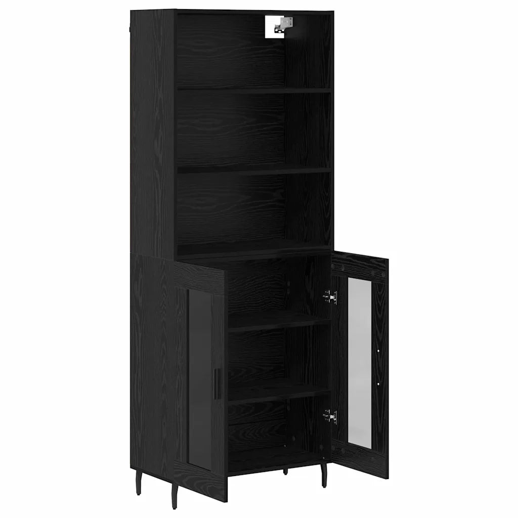 Credenza Rovere Nero 69,5 x 34 x 180 cm