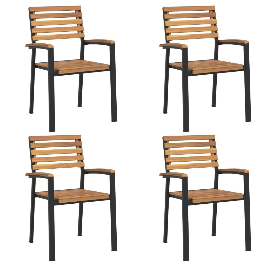 Set Pranzo da Giardino 5 pz Legno Massello di Acacia e Metallo 3155400