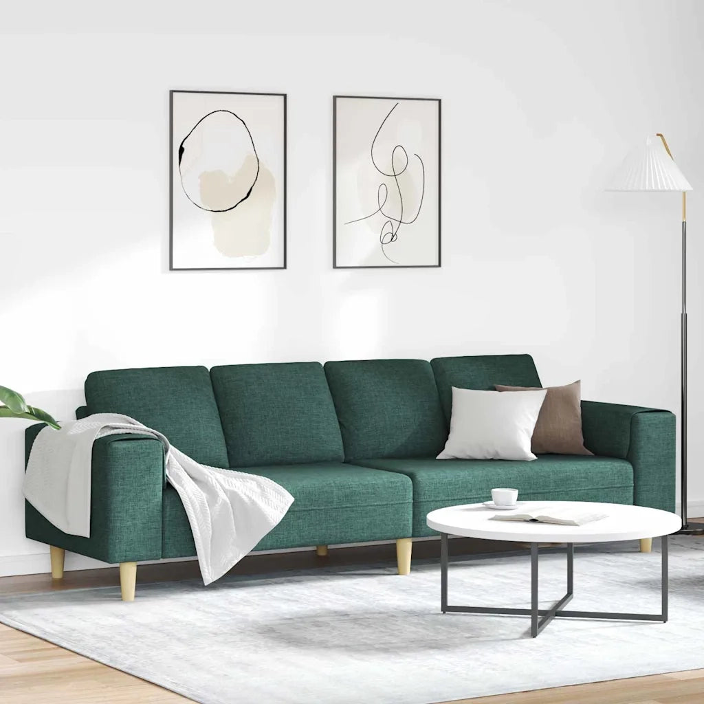 Divano per Soggiorno Verde Scuro 250 x 77 x 76 cm Poliestere 3335085