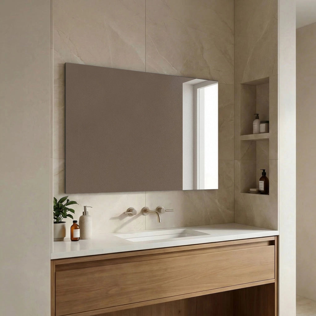 Specchio decorativo in legno "Purus 100" - 100 x 2 x 64 cm - Trasparente