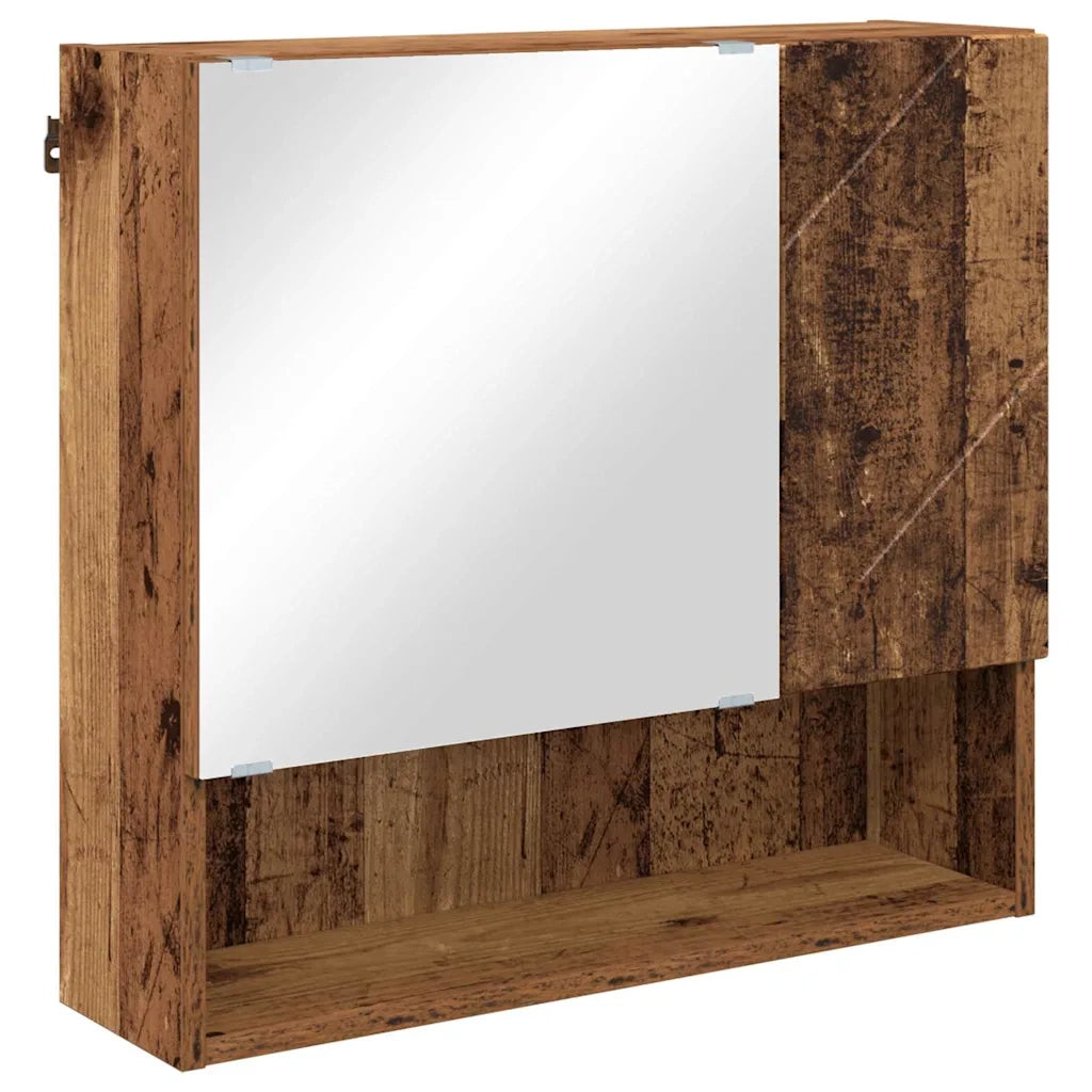 Set di mobili per il bagno con porta 4 pcs Legno vecchio 3393011