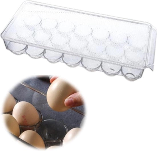 Contenitore per Uova con Coperchio per 21 Uova Stacking Facile da Pulire Translucido