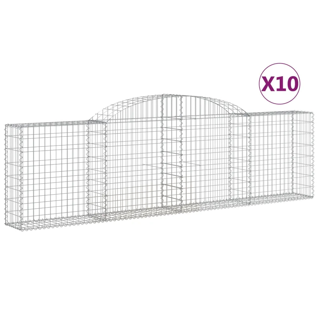 Cesti Gabbioni ad Arco 10 pz 300x30x80/100 cm Ferro Zincato 3146511