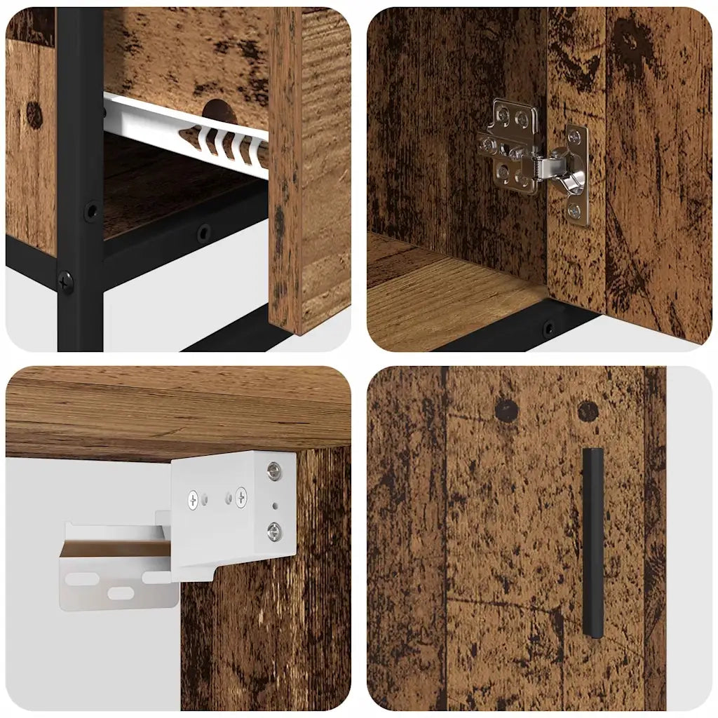 Set di mobili per il Bagno | Armadio da bagno con cassetto 3 pz Legno vecchio