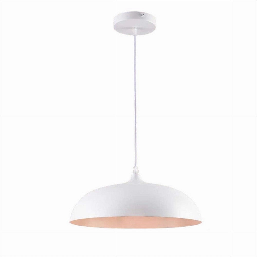Trade Shop - Lampadario A Sospensione Soffitto E27 Ferro Paralume Moderno Elegante Cupola B90 -