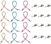 12 pezzi, lanyard regolabile, cavo elastico colorato con 12 pezzi di clip