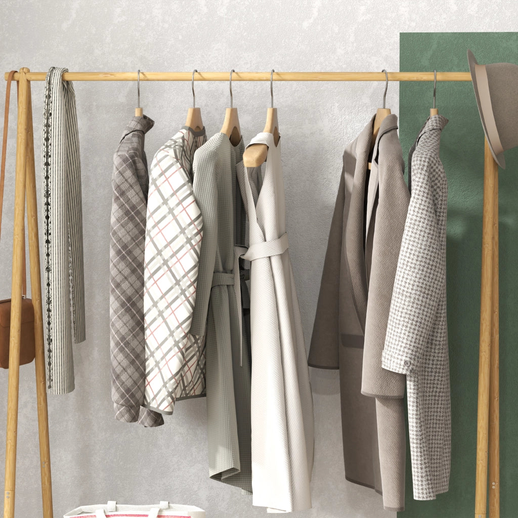 Appendiabiti con scaffale per scarpe ¨C Minimal ¨C in legno naturale
