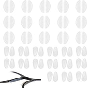 30 Paia di Supporti Nasali in Forma D e Gocce per Occhiali - Adesivi per Naso in Silicone - Occhiali da Sole e da Lettura - Translucidi - Utilizzo Comodo e Discreto.