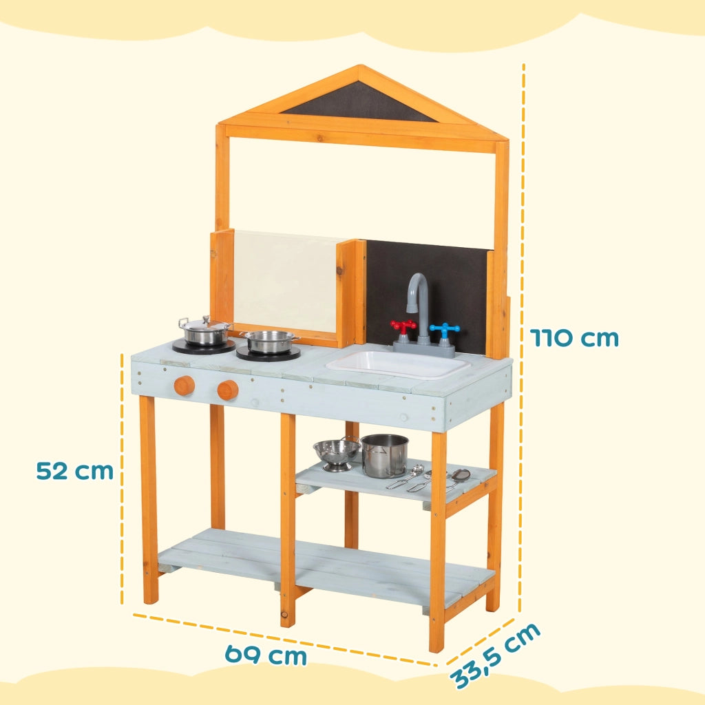 Cucina da gioco per bambini in legno ¨C zephmum ¨C blu chiaro