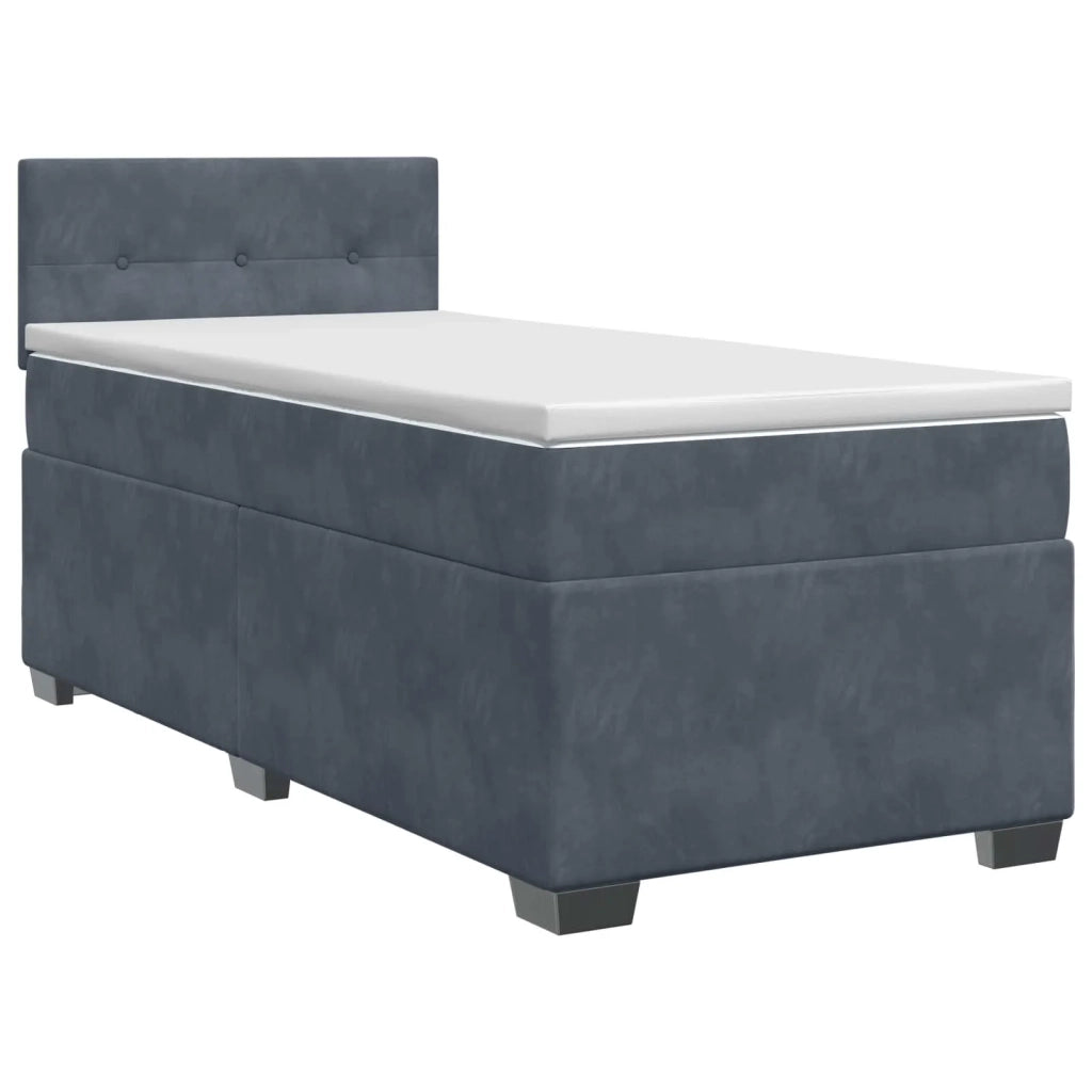 Letto box spring con materasso Grigio Scuro 100 x 200 cm 3450657