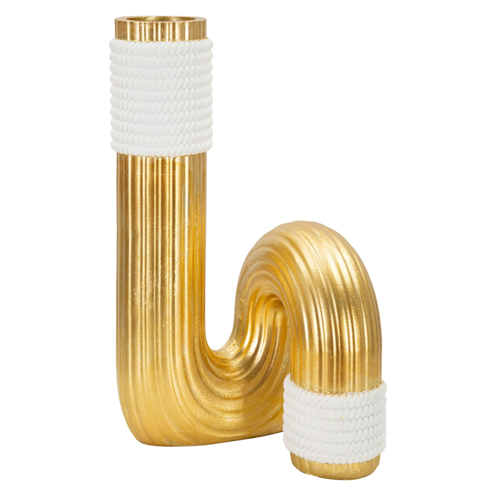 Iria, Vaso Colore Struttura oro, Bianco