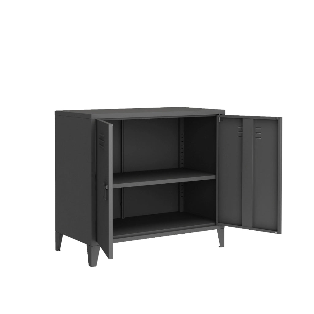 MOBILE 2 ANTE 80X40XH73CM ARDESIA IN METALLO.