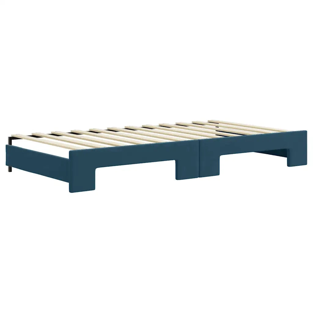 Divano Letto Estraibile con Materassi Blu 100x200 cm Velluto 3197331