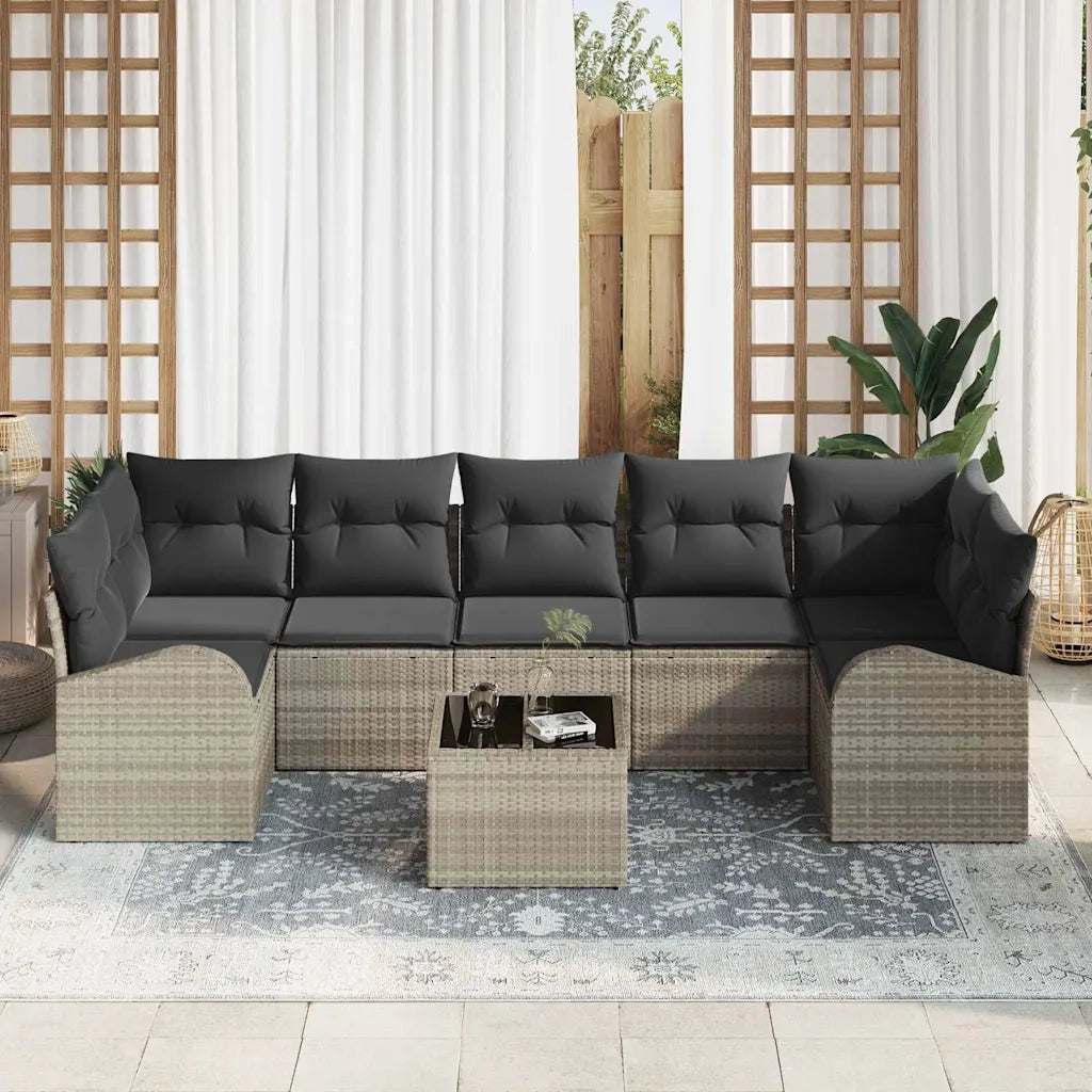 Set Divano da Giardino 8 pcs Grigio chiaro e grigio scuro 3354631