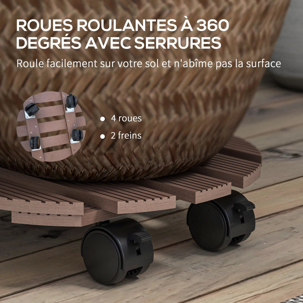 Set di 4 supporti per piante con rotelle ¨C Minimal ¨C ?30 cm, interno ed esterno