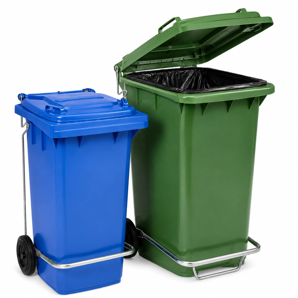 Kit Pedale e Anello Fermasacco Mobil Plastic per Contenitore Rifiuti 120 Litri Acciaio Zincato