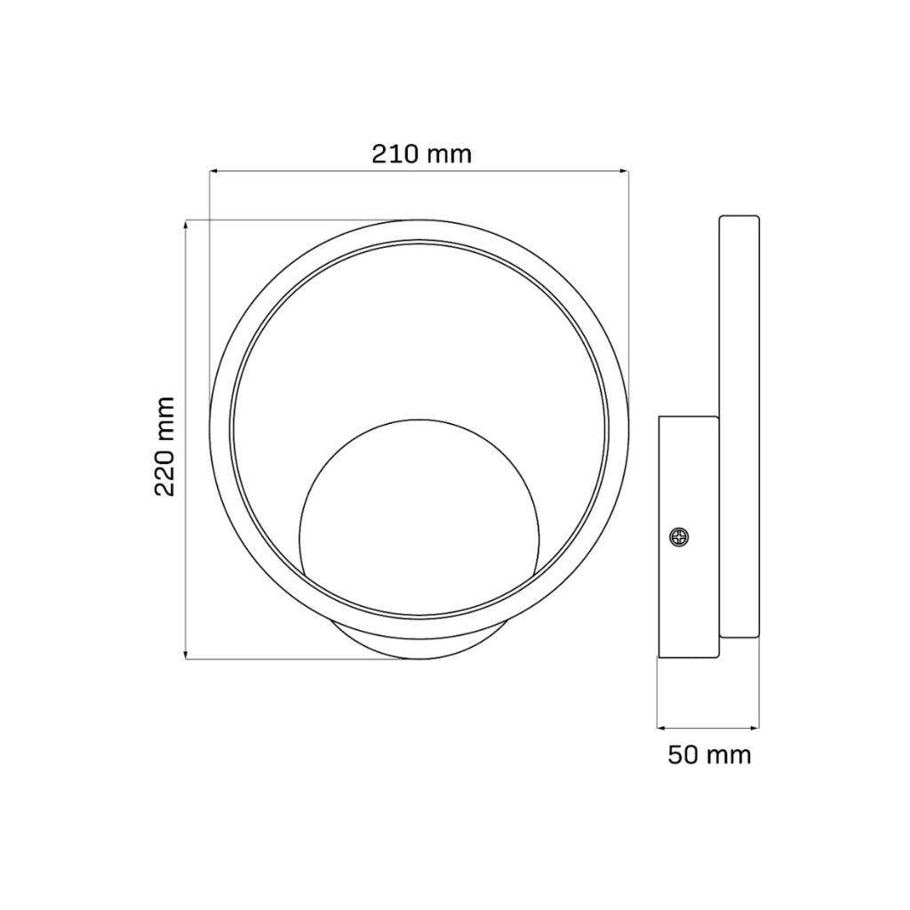 Applique LED moderna 18W 4000K nera ring Polux Roman