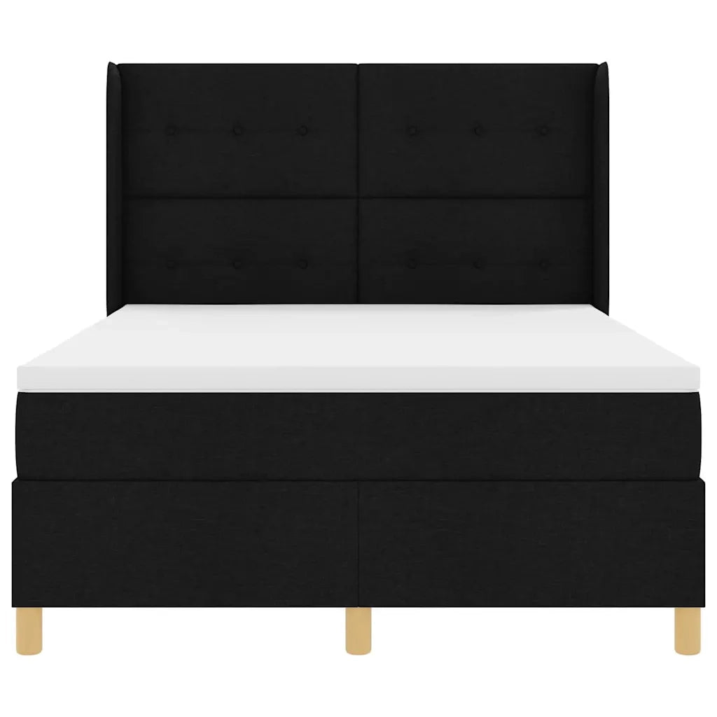 Letto a molle con materasso Nero 160 x 200 cm Tessuto 3341842