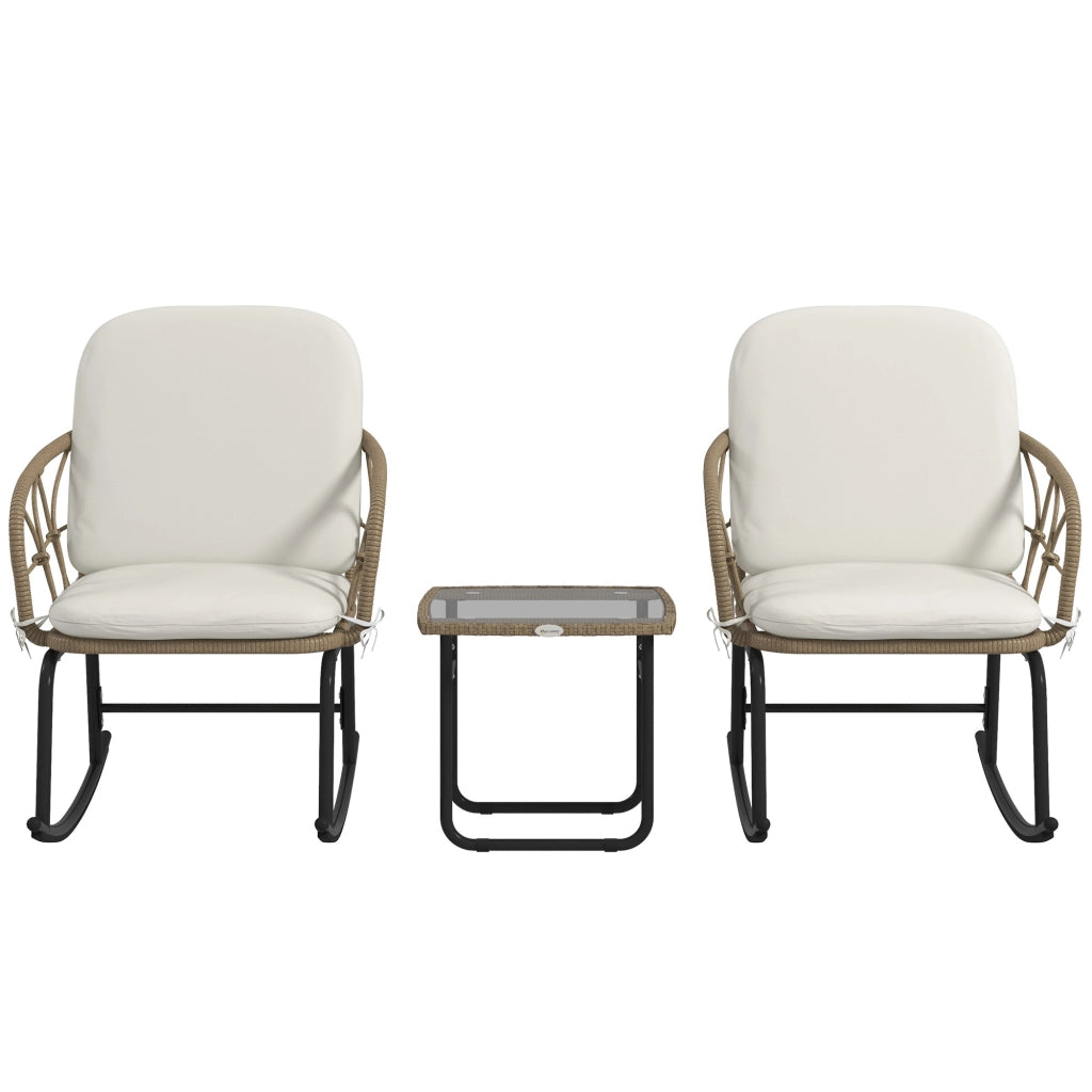 Altalena da bistrot: stile bohémien; rattan PE; resistente all'acqua; crema